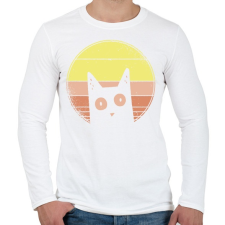 PRINTFASHION Psycho macska - Férfi hosszú ujjú póló - Fehér férfi póló