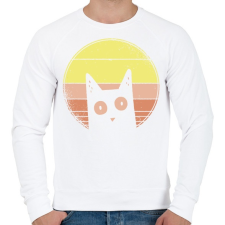 PRINTFASHION Psycho macska - Férfi pulóver - Fehér férfi pulóver, kardigán