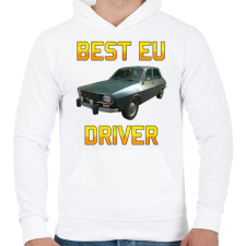 PRINTFASHION PUBG - Best EU Driver - Férfi kapucnis pulóver - Fehér férfi pulóver, kardigán
