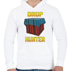 PRINTFASHION PUBG - Drop Hunter - Férfi kapucnis pulóver - Fehér