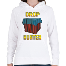 PRINTFASHION PUBG - Drop Hunter - Női kapucnis pulóver - Fehér női pulóver, kardigán