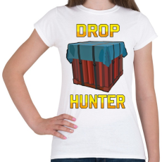 PRINTFASHION PUBG - Drop Hunter - Női póló - Fehér