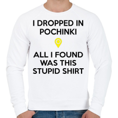 PRINTFASHION PUBG - Dropped in Pochinki (Fekete) - Férfi pulóver - Fehér