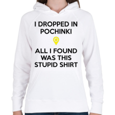 PRINTFASHION PUBG - Dropped in Pochinki (Fekete) - Női kapucnis pulóver - Fehér