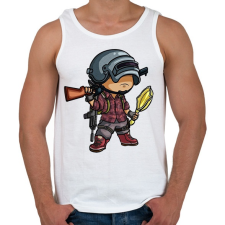 PRINTFASHION PUBG - Férfi atléta - Fehér atléta, trikó