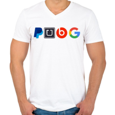 PRINTFASHION PUBG logo paródia - Férfi V-nyakú póló - Fehér női póló