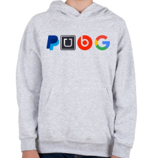 PRINTFASHION PUBG logo paródia - Gyerek kapucnis pulóver - Sport szürke