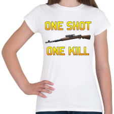 PRINTFASHION PUBG - One Shot, One Kill - Női póló - Fehér női póló
