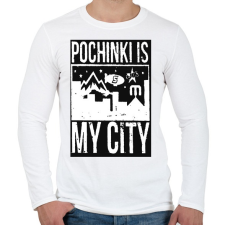 PRINTFASHION PUBG - Pochinki is my City - Férfi hosszú ujjú póló - Fehér férfi póló