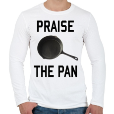 PRINTFASHION PUBG - Praise the Pan - Férfi hosszú ujjú póló - Fehér