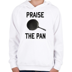 PRINTFASHION PUBG - Praise the Pan - Gyerek kapucnis pulóver - Fehér