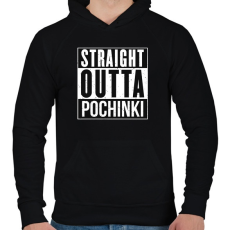 PRINTFASHION PUBG - Straight Outta Pochinki - Férfi kapucnis pulóver - Fekete
