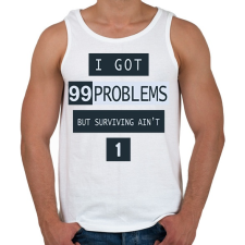 PRINTFASHION Pubg Surviving - Férfi atléta - Fehér atléta, trikó