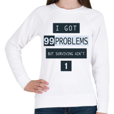 PRINTFASHION Pubg Surviving - Női pulóver - Fehér női pulóver, kardigán