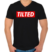 PRINTFASHION PUBG TILTED - Férfi V-nyakú póló - Fekete férfi póló
