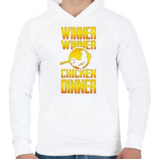 PRINTFASHION PUBG - WINNER (Gold) - Férfi kapucnis pulóver - Fehér