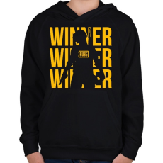 PRINTFASHION PUBG Winner - Gyerek kapucnis pulóver - Fekete