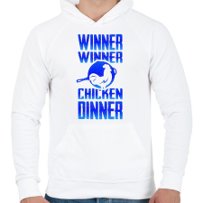 PRINTFASHION PUBG - WINNER (Kék) - Férfi kapucnis pulóver - Fehér férfi pulóver, kardigán