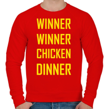 PRINTFASHION PUBG - WINNER WINNER CHICKEN DINNER - Férfi pulóver - Piros férfi pulóver, kardigán