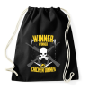 PRINTFASHION PUBG - WINNER WINNER CHICKEN DINNER - Sportzsák, Tornazsák - Fekete