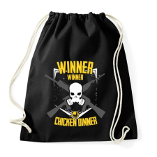 PRINTFASHION PUBG - WINNER WINNER CHICKEN DINNER - Sportzsák, Tornazsák - Fekete tornazsák