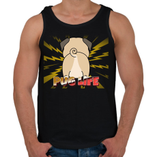 PRINTFASHION PUG LIFE 3 - Férfi atléta - Fekete