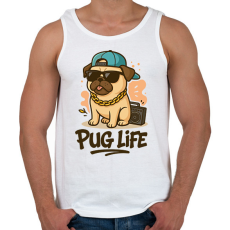 PRINTFASHION Pug Life - Férfi atléta - Fehér