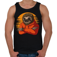 PRINTFASHION Pulóveres lajhár - Férfi atléta - Fekete