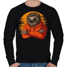 PRINTFASHION Pulóveres lajhár - Férfi pulóver - Fekete