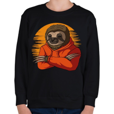 PRINTFASHION Pulóveres lajhár - Gyerek pulóver - Fekete