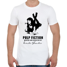 PRINTFASHION PULP FICTION-BLACK - Férfi póló - Fehér férfi póló