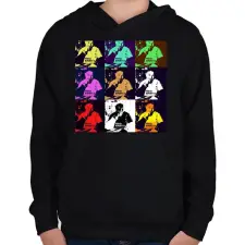PRINTFASHION Pultnál Hangzott El - Gyerek kapucnis pulóver - Fekete gyerek pulóver, kardigán