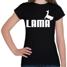 PRINTFASHION Puma Láma paródia - Női póló - Fekete