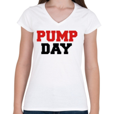 PRINTFASHION PUMP DAY - Női V-nyakú póló - Fehér