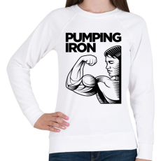 PRINTFASHION Pumping Iron - Női pulóver - Fehér