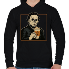 PRINTFASHION Pumpkin spice season - Férfi kapucnis pulóver - Fekete férfi pulóver, kardigán