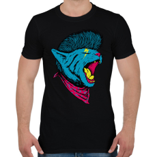 PRINTFASHION Punk macska - Férfi póló - Fekete