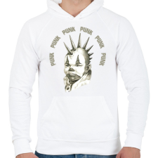PRINTFASHION Punk punk punk - Férfi kapucnis pulóver - Fehér férfi pulóver, kardigán