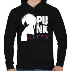 PRINTFASHION Punk queen - Férfi kapucnis pulóver - Fekete