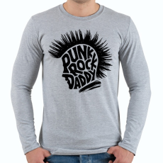 PRINTFASHION Punk Rock Apa - Férfi hosszú ujjú póló - Sport szürke