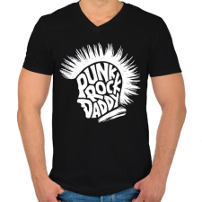 PRINTFASHION Punk Rock Apa - Férfi V-nyakú póló - Fekete férfi póló