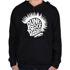 PRINTFASHION Punk Rock Apa - Gyerek kapucnis pulóver - Fekete gyerek pulóver, kardigán