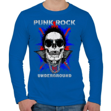 PRINTFASHION Punk rock - Férfi hosszú ujjú póló - Királykék férfi póló