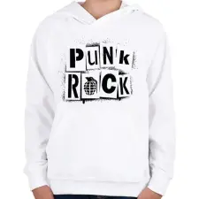 PRINTFASHION Punk Rock - Gyerek kapucnis pulóver - Fehér gyerek pulóver, kardigán