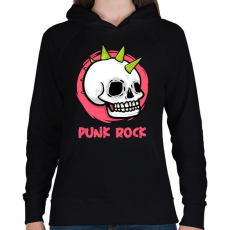 PRINTFASHION PUNK ROCK - Női kapucnis pulóver - Fekete