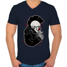 PRINTFASHION Punk szerelem - Férfi V-nyakú póló - Sötétkék férfi póló