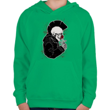 PRINTFASHION Punk szerelem - Gyerek kapucnis pulóver - Zöld gyerek pulóver, kardigán