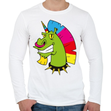 PRINTFASHION punk unicorn - Férfi hosszú ujjú póló - Fehér férfi póló