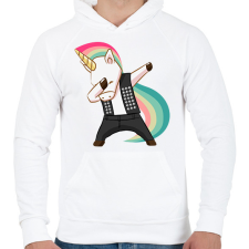 PRINTFASHION Punk unikornis - Férfi kapucnis pulóver - Fehér férfi pulóver, kardigán