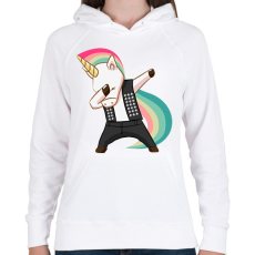 PRINTFASHION Punk unikornis - Női kapucnis pulóver - Fehér